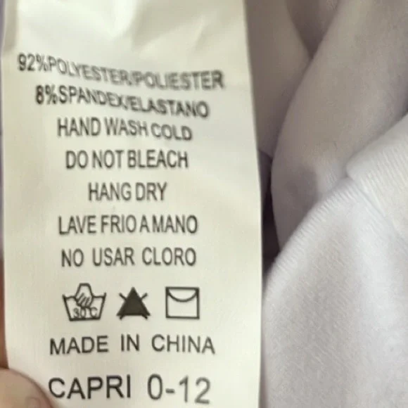 SNOW ANGEL White High Waisted Capri Ankle Leggings NWOT - Picture 7 of 7